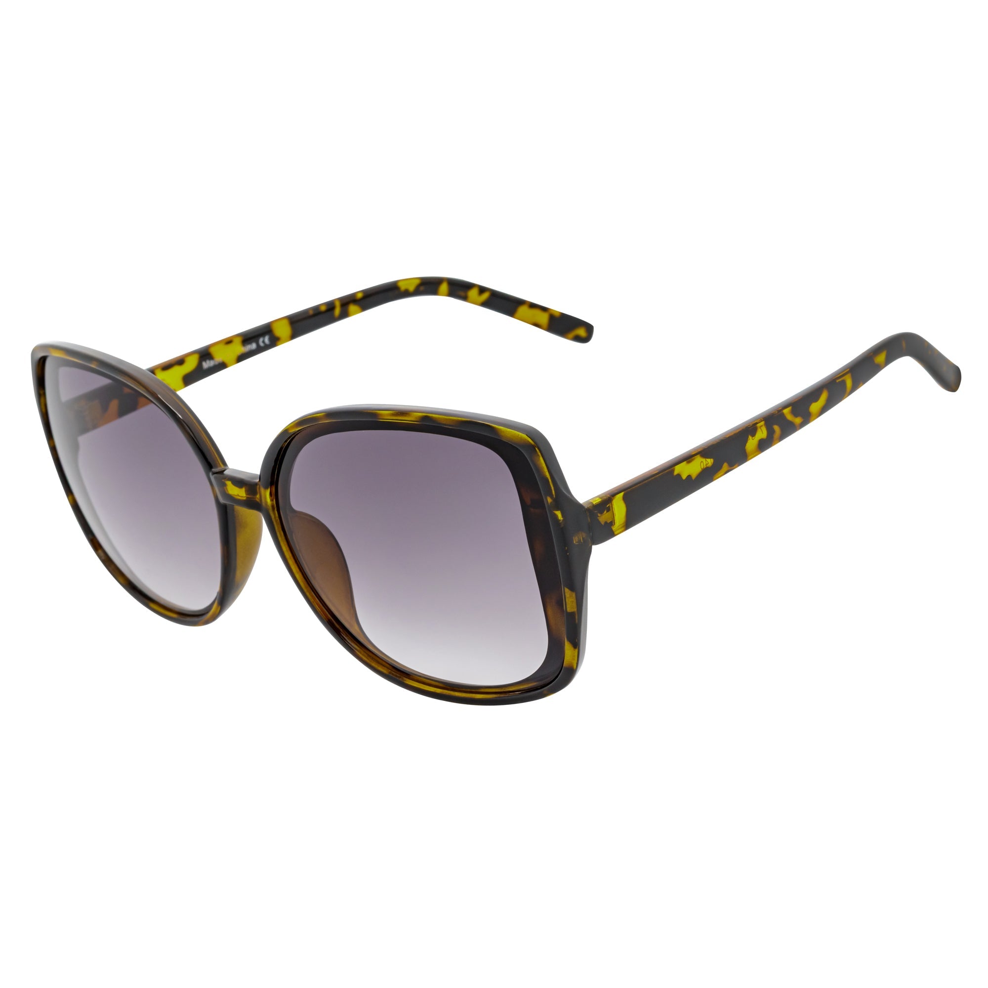 JUSTINE - Modern Square Oversize Tortoise Sunglasses Lavender Lens