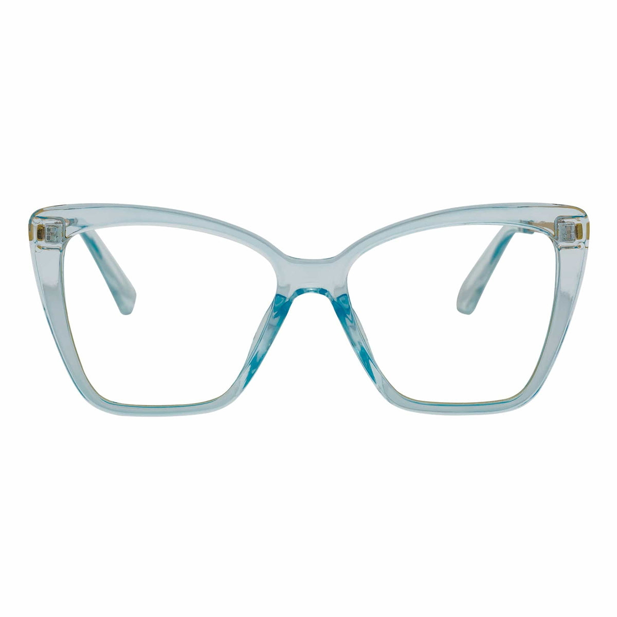 KATE - Oversize Womens Cat Eye Blue Light Glasses Clear Blue Clear Lens - MorspecsM1110-4
