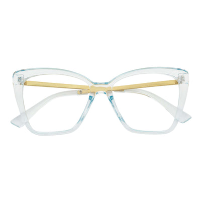 KATE - Oversize Womens Cat Eye Blue Light Glasses Clear Blue Clear Lens