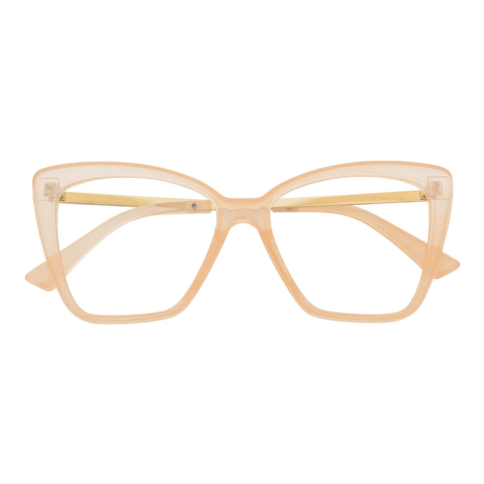 KATE - Oversize Womens Cat Eye Blue Light Glasses Clear Peach Clear Lens - MorspecsM1110-3