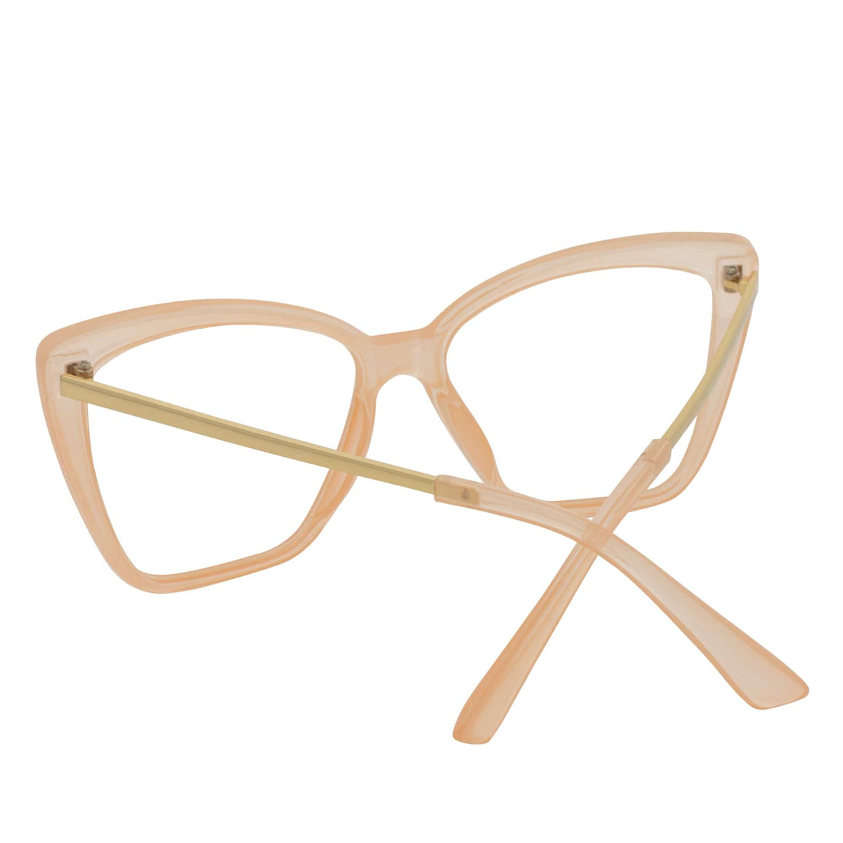KATE - Oversize Womens Cat Eye Blue Light Glasses Clear Peach Clear Lens