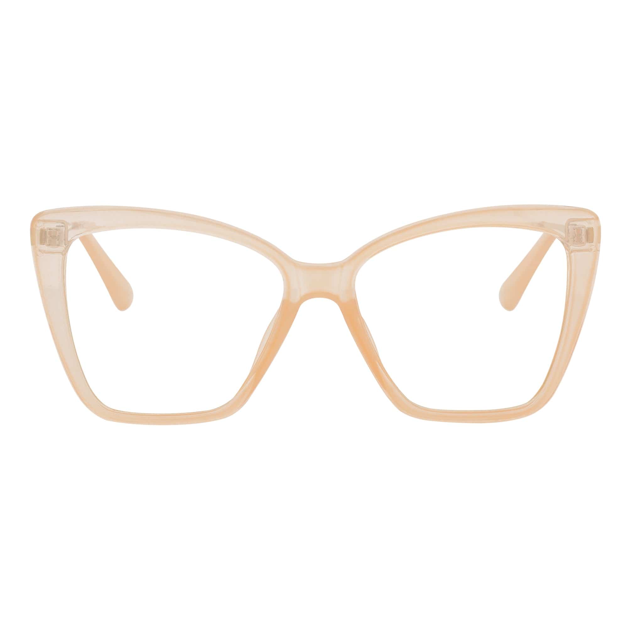 KATE - Oversize Womens Cat Eye Blue Light Glasses Clear Peach Clear Lens