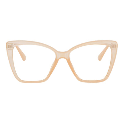 KATE - Oversize Womens Cat Eye Blue Light Glasses Clear Peach Clear Lens