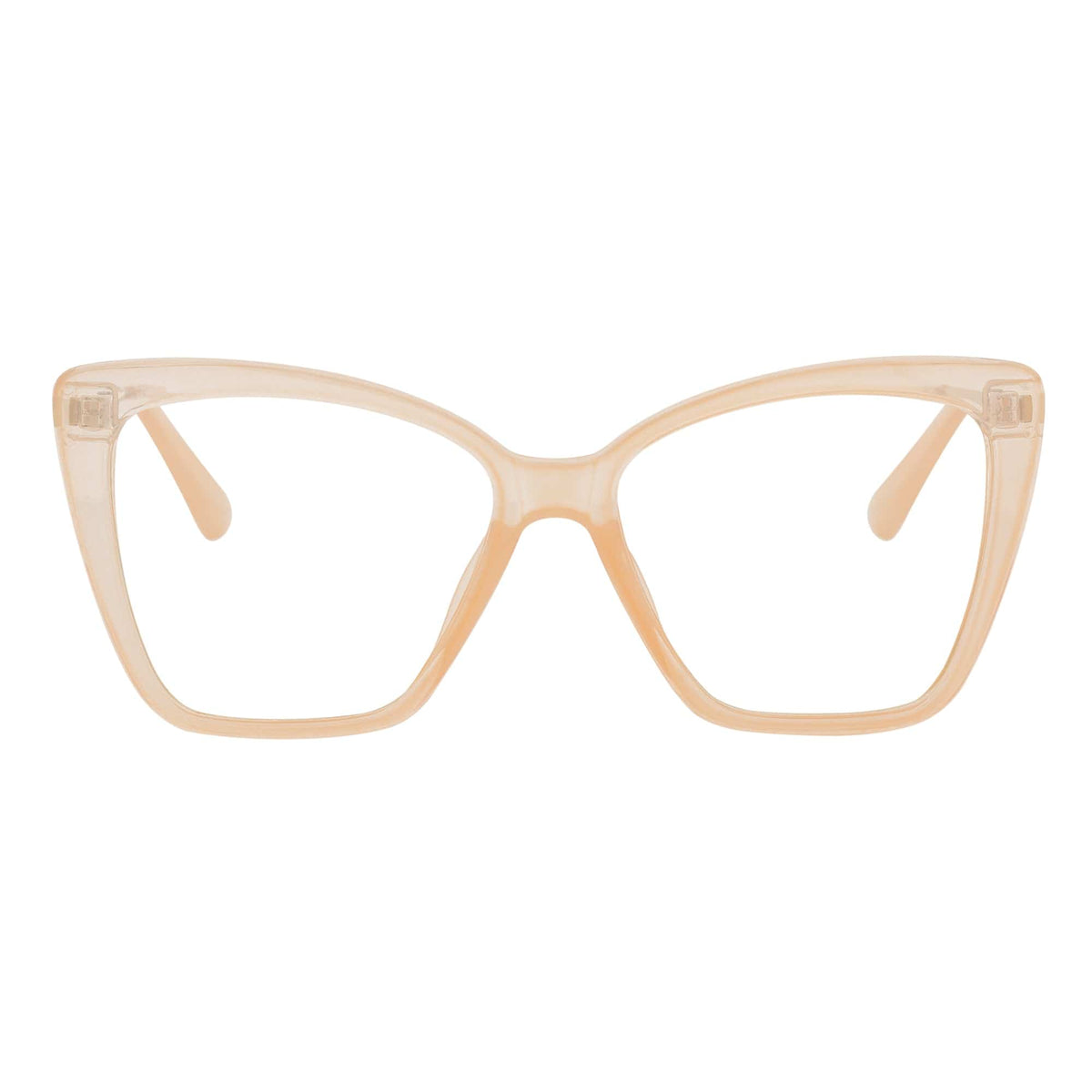 KATE - Oversize Womens Cat Eye Blue Light Glasses Clear Peach Clear Lens