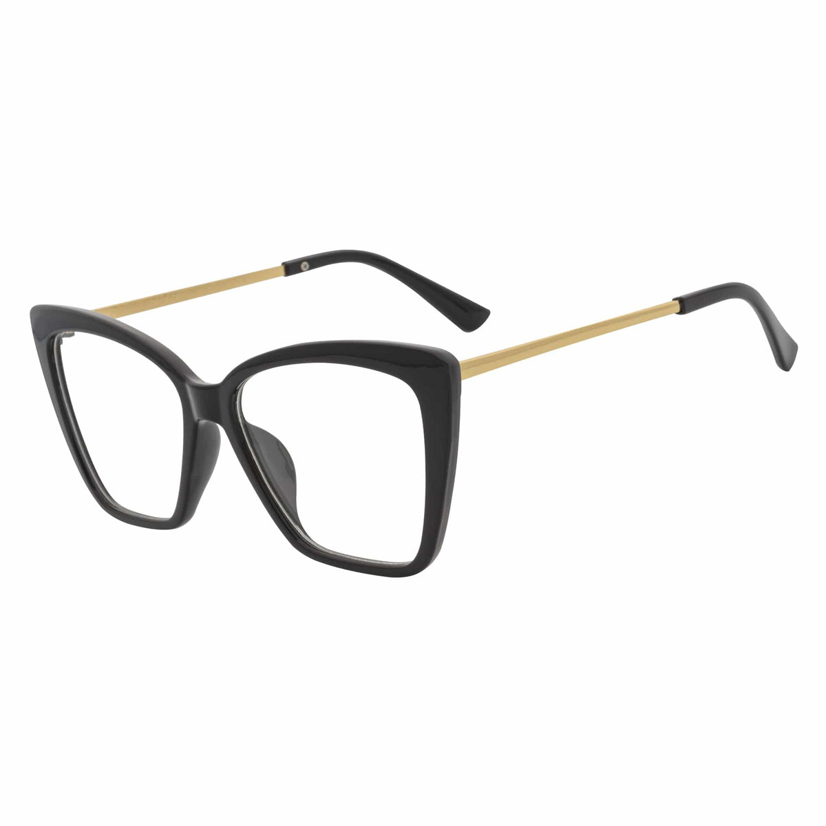 KATE - Oversize Womens Cat Eye Blue Light Glasses Gloss Black Clear Lens