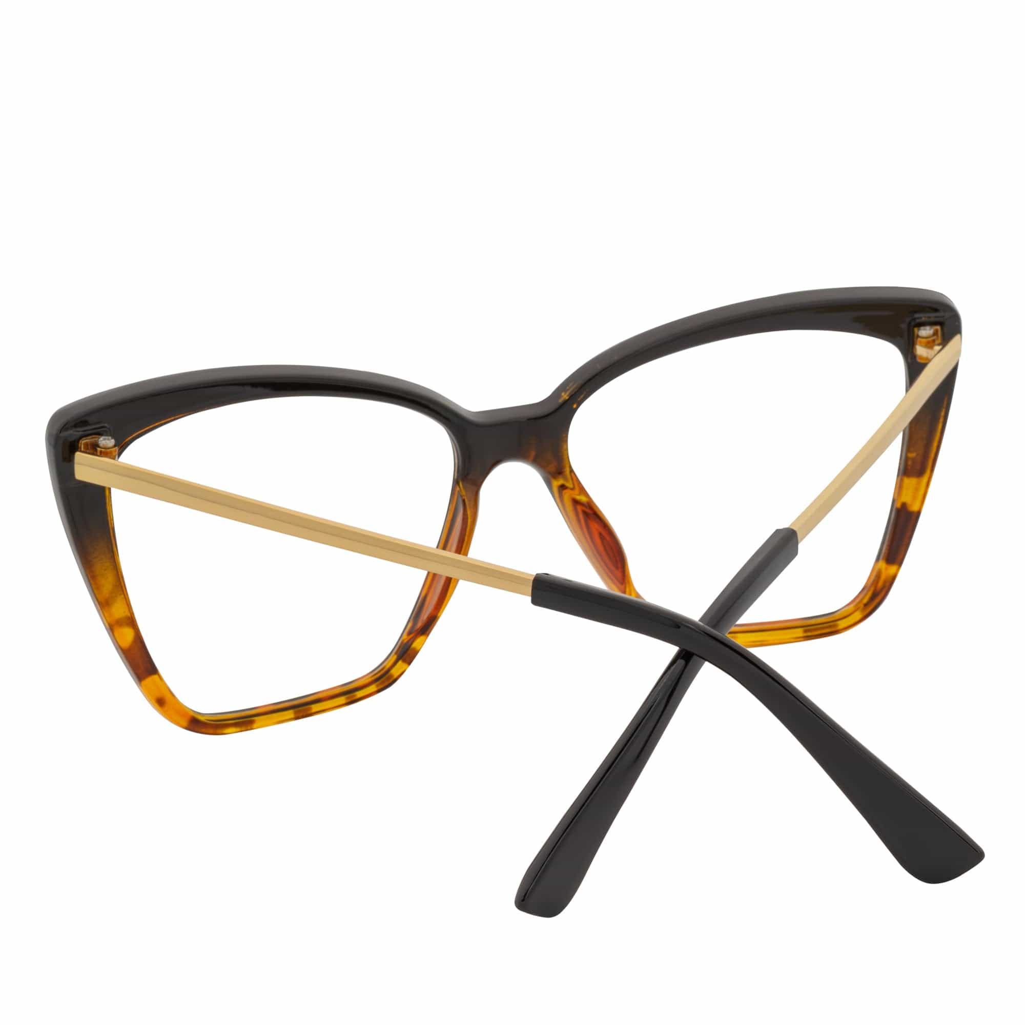 KATE - Oversize Womens Cat Eye Blue Light Glasses Tortoise Fade Clear Lens