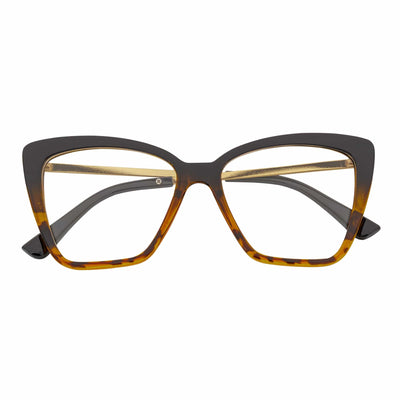 KATE - Oversize Womens Cat Eye Blue Light Glasses Tortoise Fade Clear Lens