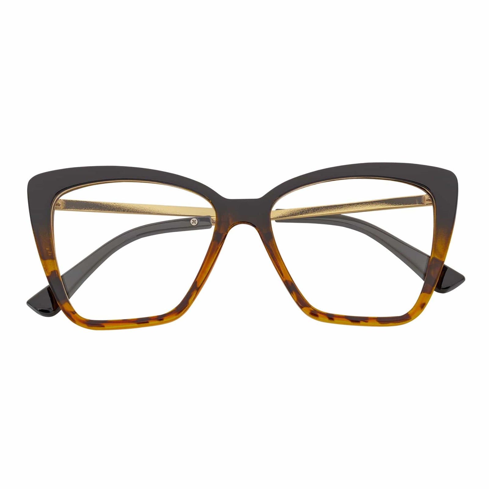 KATE - Oversize Womens Cat Eye Blue Light Glasses Tortoise Fade Clear Lens