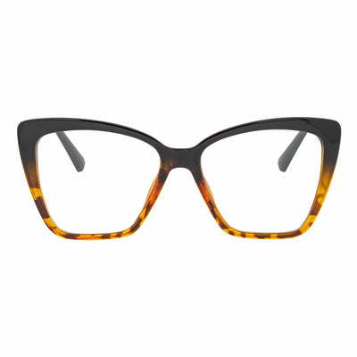 KATE - Oversize Womens Cat Eye Blue Light Glasses Tortoise Fade Clear Lens