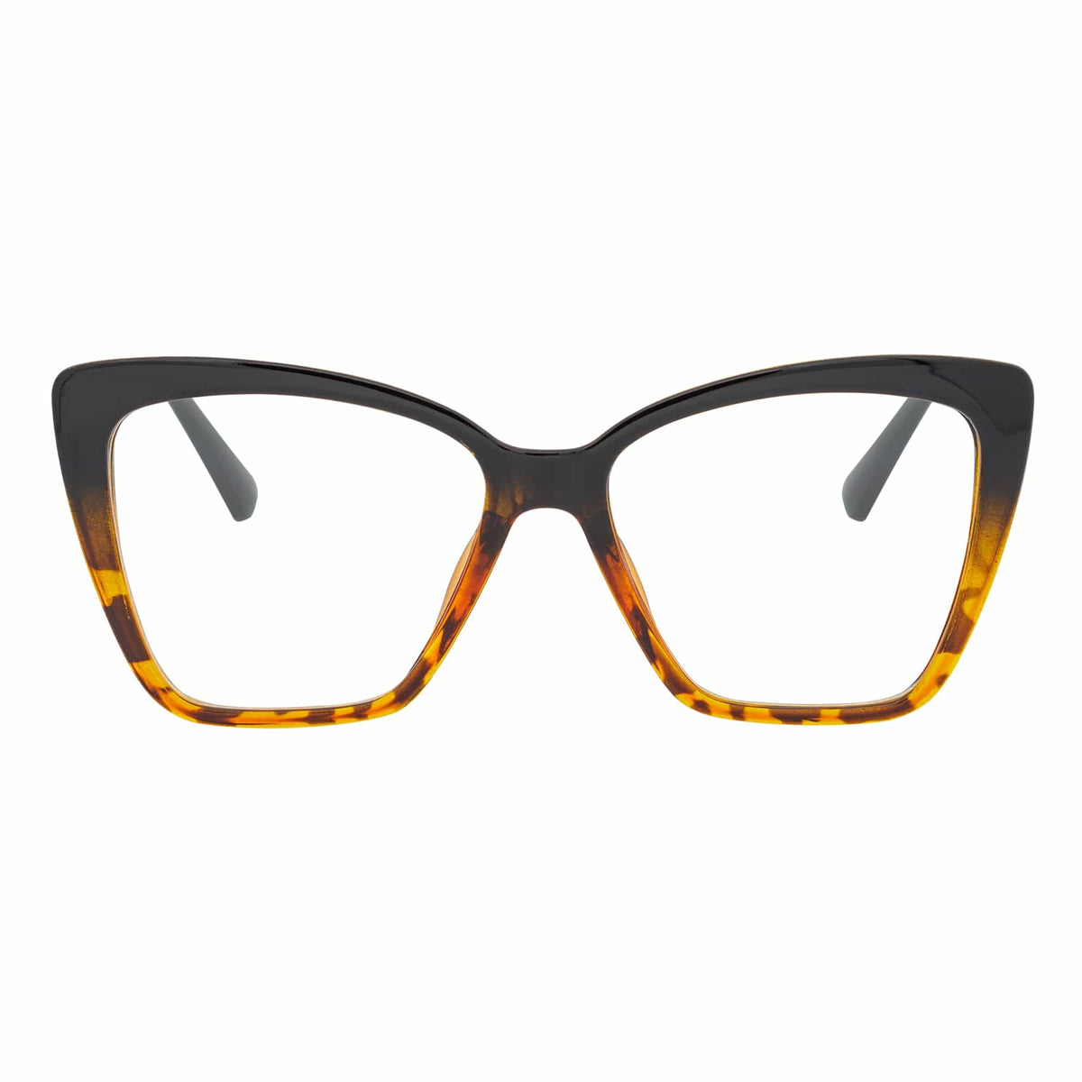 KATE - Oversize Womens Cat Eye Blue Light Glasses Tortoise Fade Clear Lens