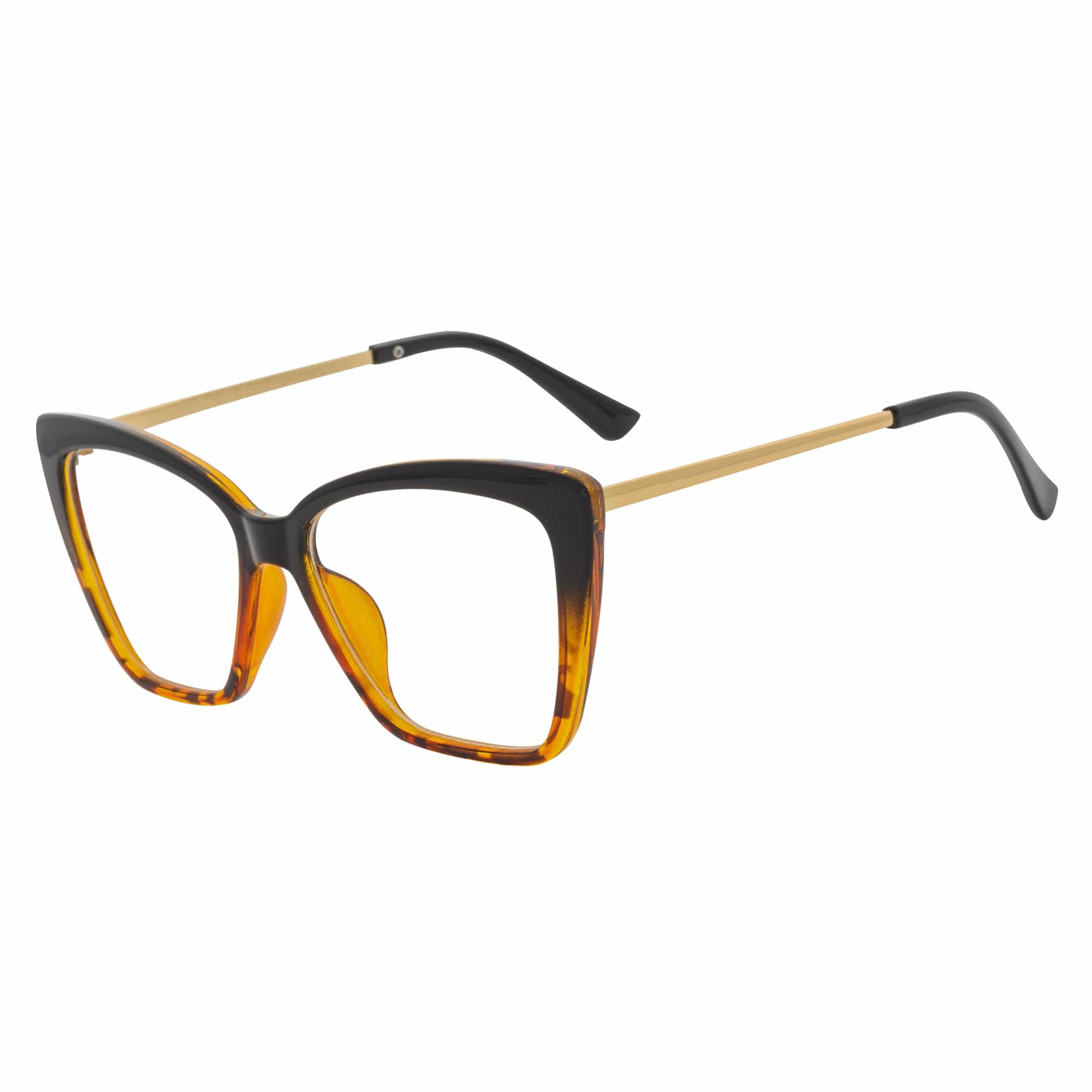 KATE - Oversize Womens Cat Eye Blue Light Glasses Tortoise Fade Clear Lens