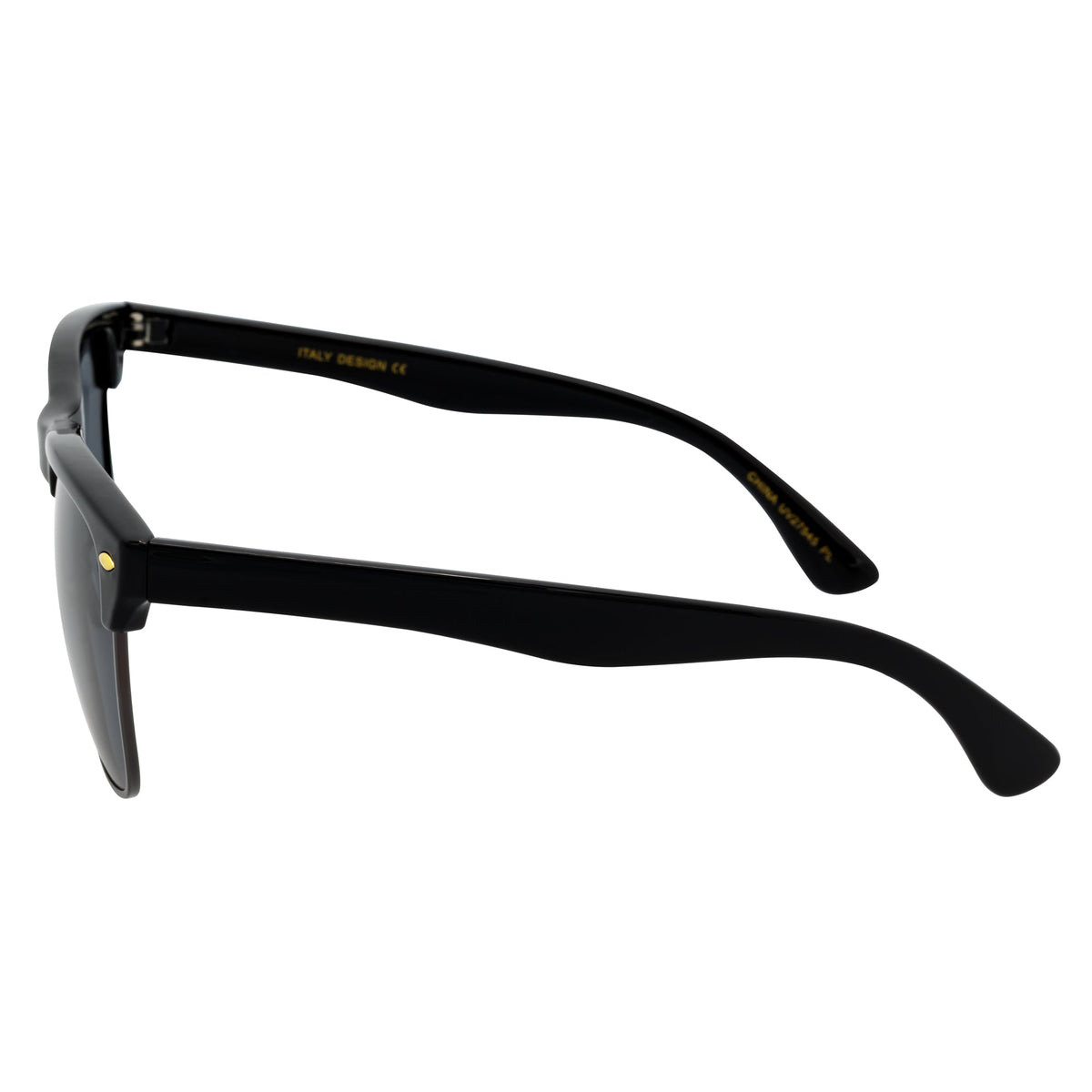 KETCH - Polarized Modern Semi-Rimless Horn Rimmed Black-Gunmetal Smoke