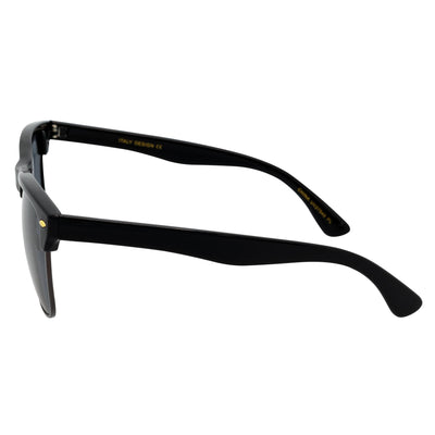 KETCH - Polarized Modern Semi-Rimless Horn Rimmed Black-Gunmetal Smoke