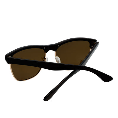 KETCH - Polarized Semi-Rimless Horn Rimmed Black-Gold Brown