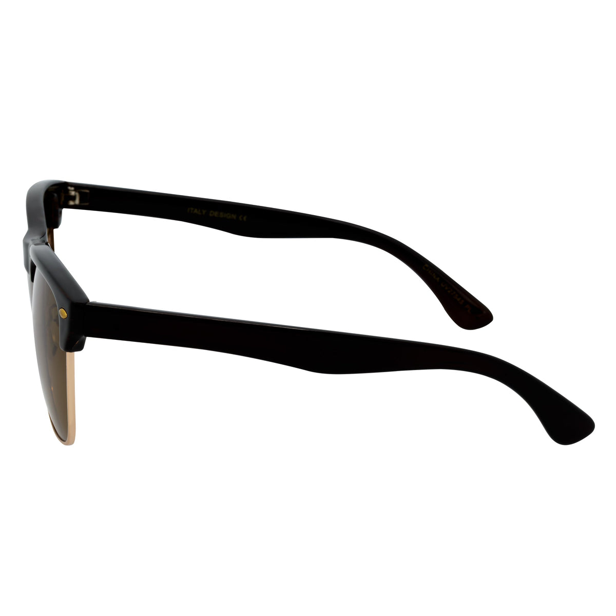 KETCH - Polarized Semi-Rimless Horn Rimmed Black-Gold Brown
