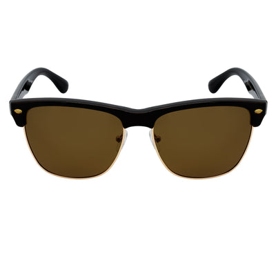 KETCH - Polarized Semi-Rimless Horn Rimmed Black-Gold Brown