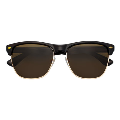 KETCH - Polarized Semi-Rimless Horn Rimmed Black-Gold Brown