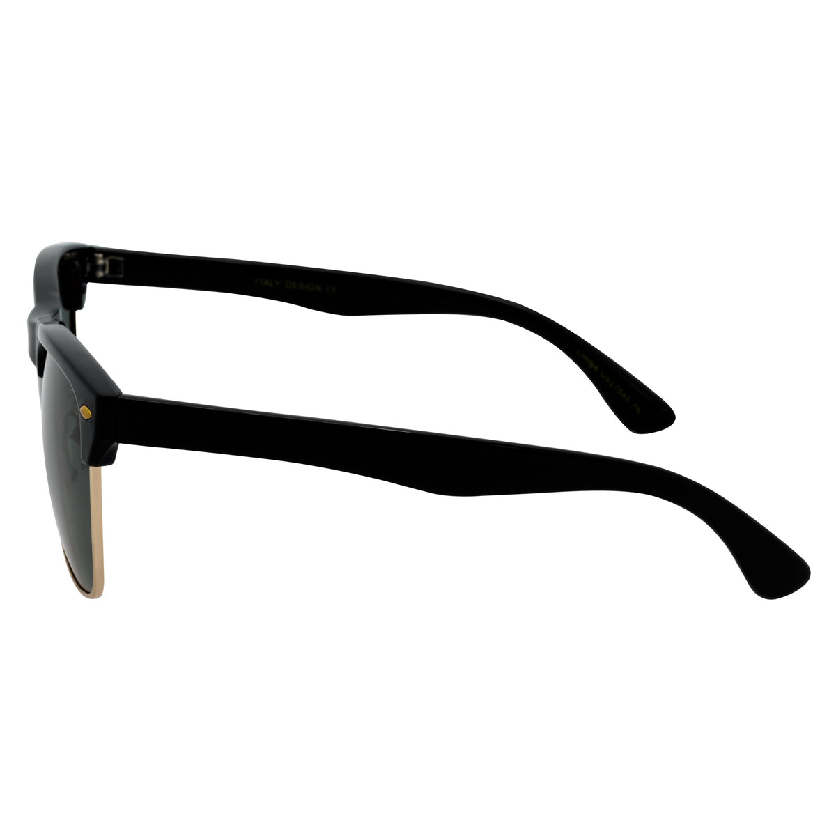 KETCH - Polarized Semi-Rimless Horn Rimmed Black-Gold Green
