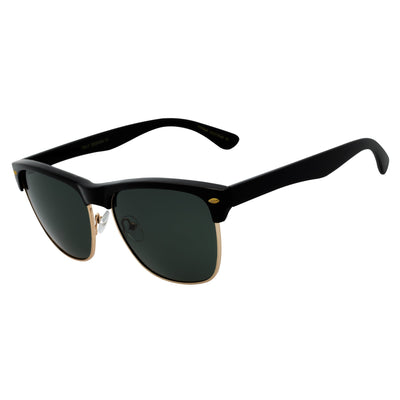 KETCH - Polarized Semi-Rimless Horn Rimmed Black-Gold Green