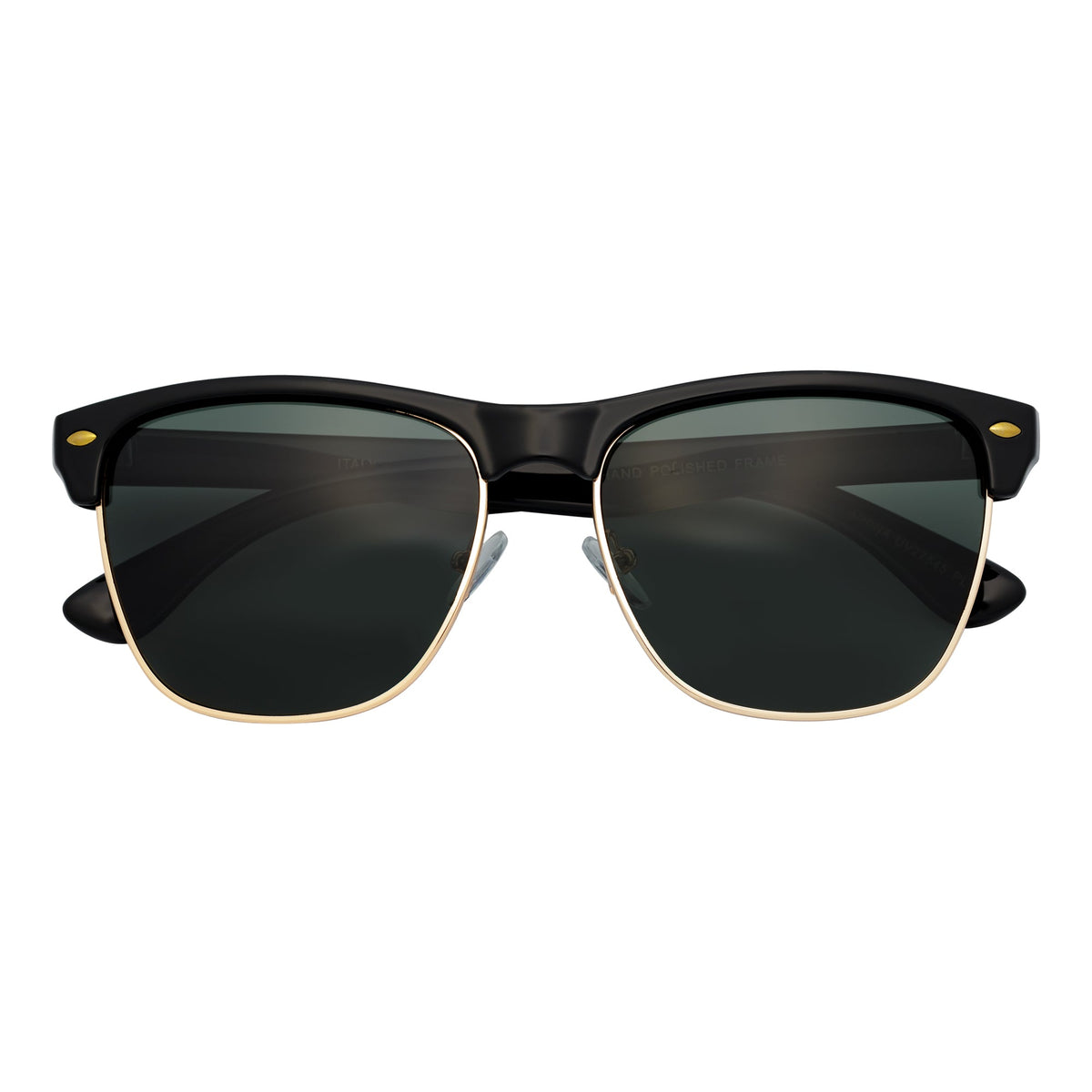 KETCH - Polarized Semi-Rimless Horn Rimmed Black-Gold Green