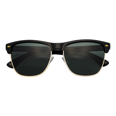 KETCH - Polarized Semi-Rimless Horn Rimmed Black-Gold Green