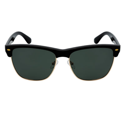 KETCH - Polarized Semi-Rimless Horn Rimmed Black-Gold Green