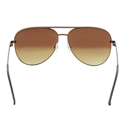 KEY - Oversize Large Flat Lens Metal Aviator Sunglasses Copper Amber Lens - MorspecsM1040-3