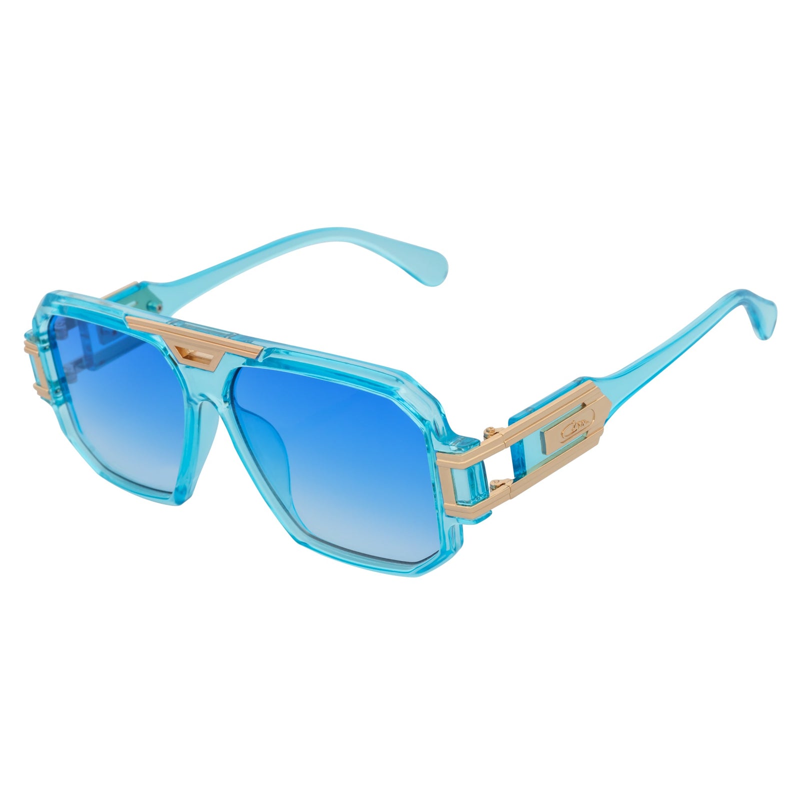 LEGEND - Retro Flat Top Square Blue Sunglasses Clear Blue - Fade Lens