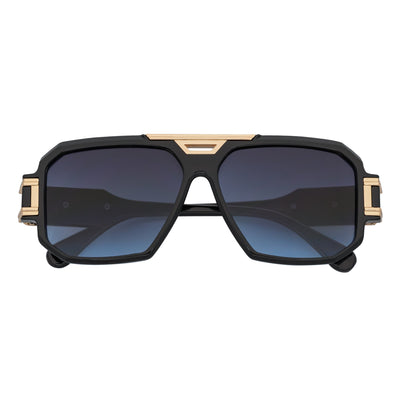 LEGEND - Retro Flat Top Square Sunglasses Black Blue - Lavender Fade