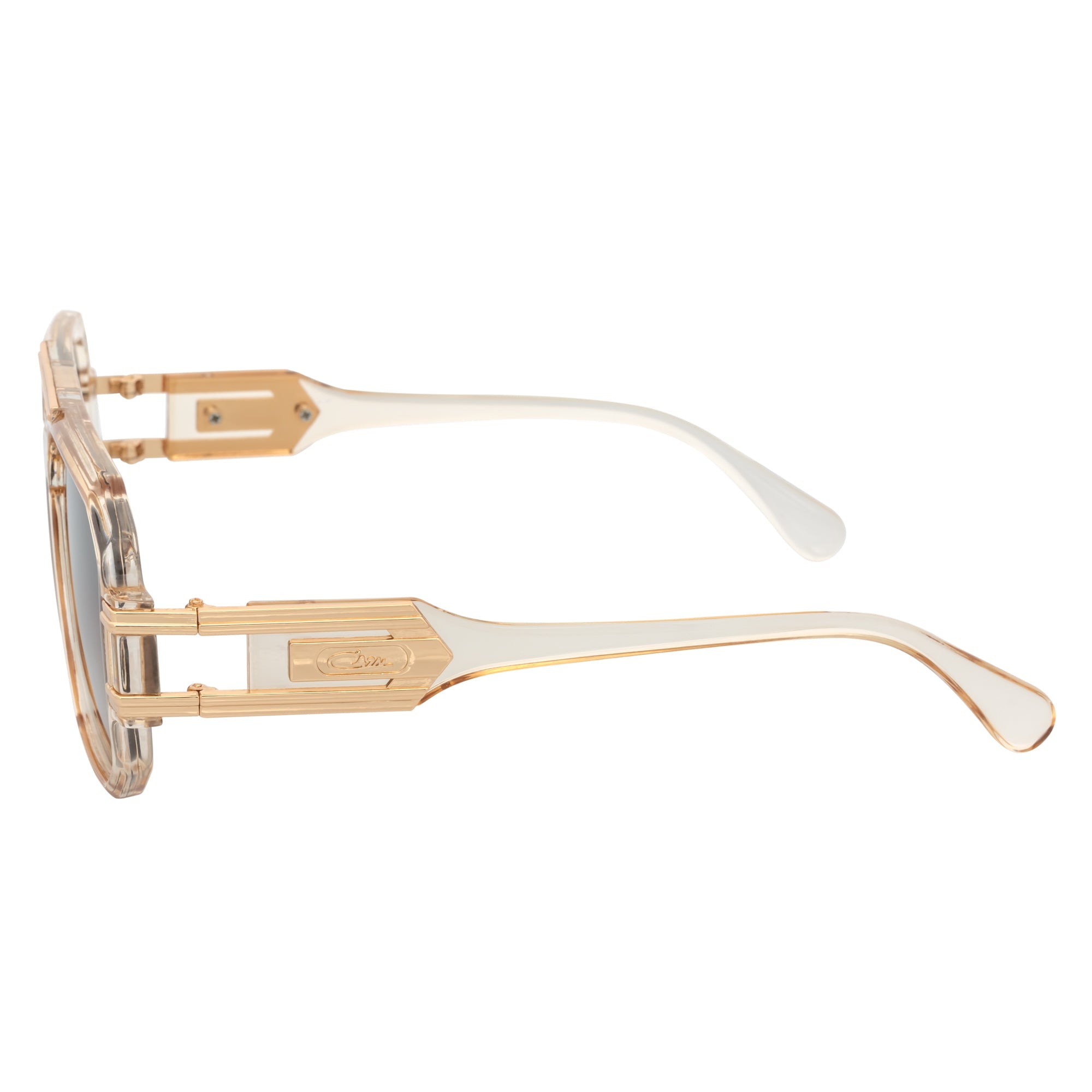 LEGEND - Retro Flat Top Square Sunglasses Clear Tan Amber Fade
