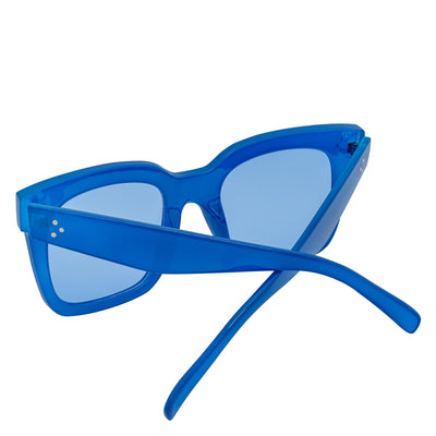LEIA - Oversize Square Horn Rimmed Sunglasses Blue