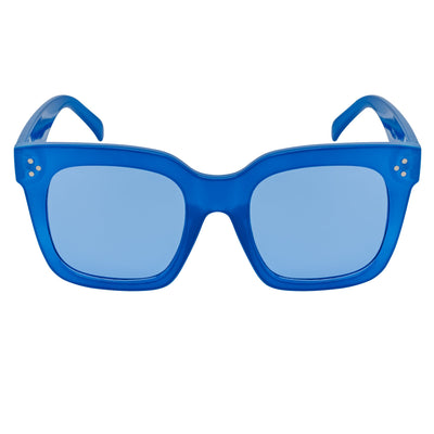 LEIA - Oversize Square Horn Rimmed Sunglasses Blue