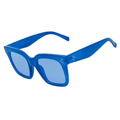 LEIA - Oversize Square Horn Rimmed Sunglasses Blue