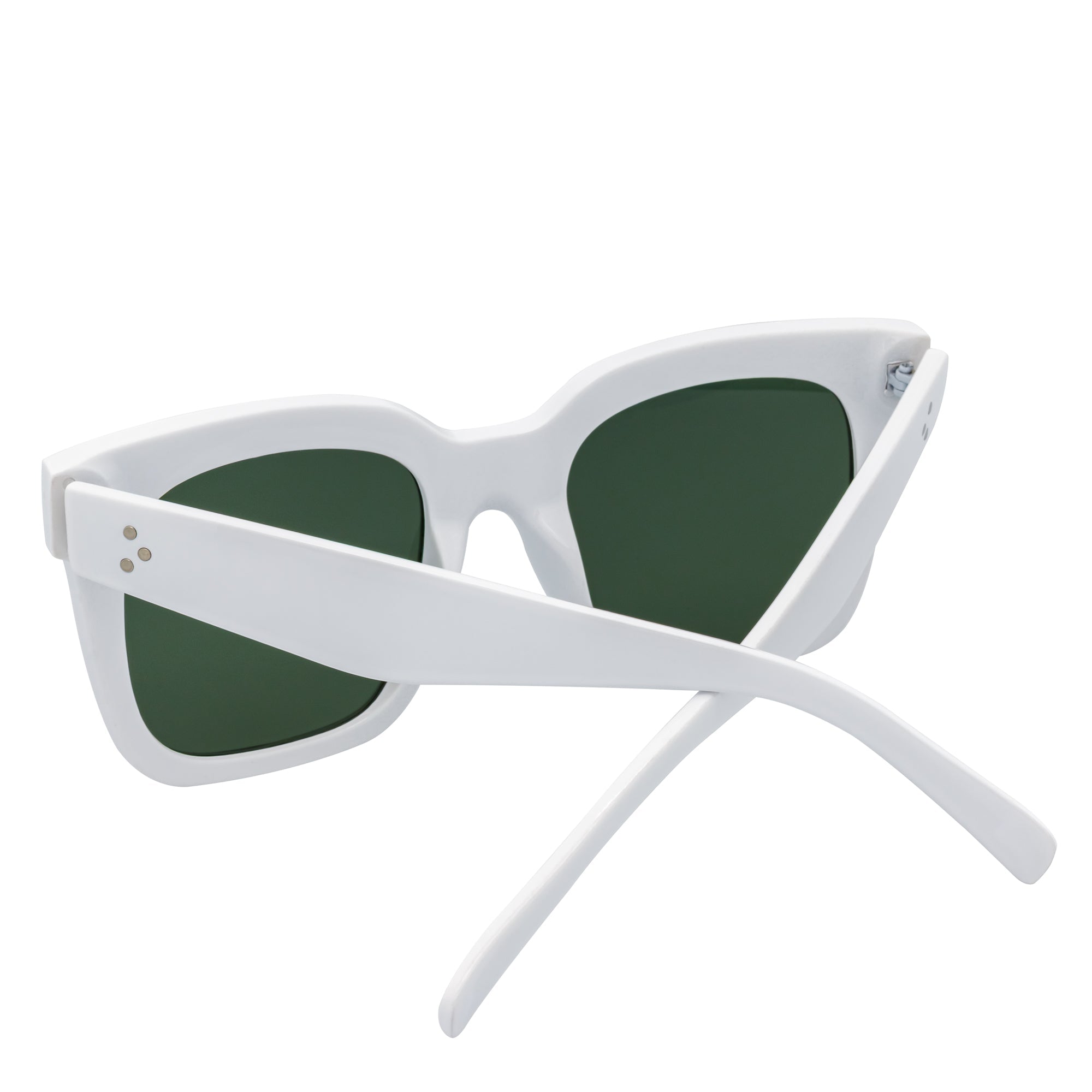 LEIA - Oversize Square Horn Rimmed Sunglasses White Smoke