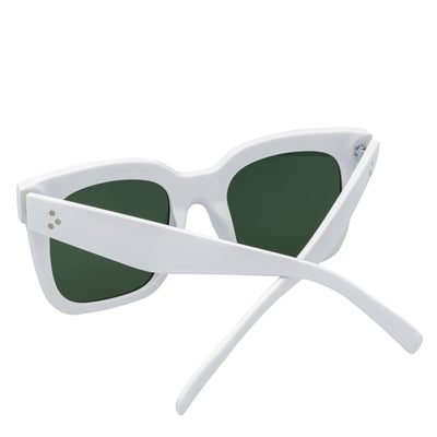 LEIA - Oversize Square Horn Rimmed Sunglasses White Smoke