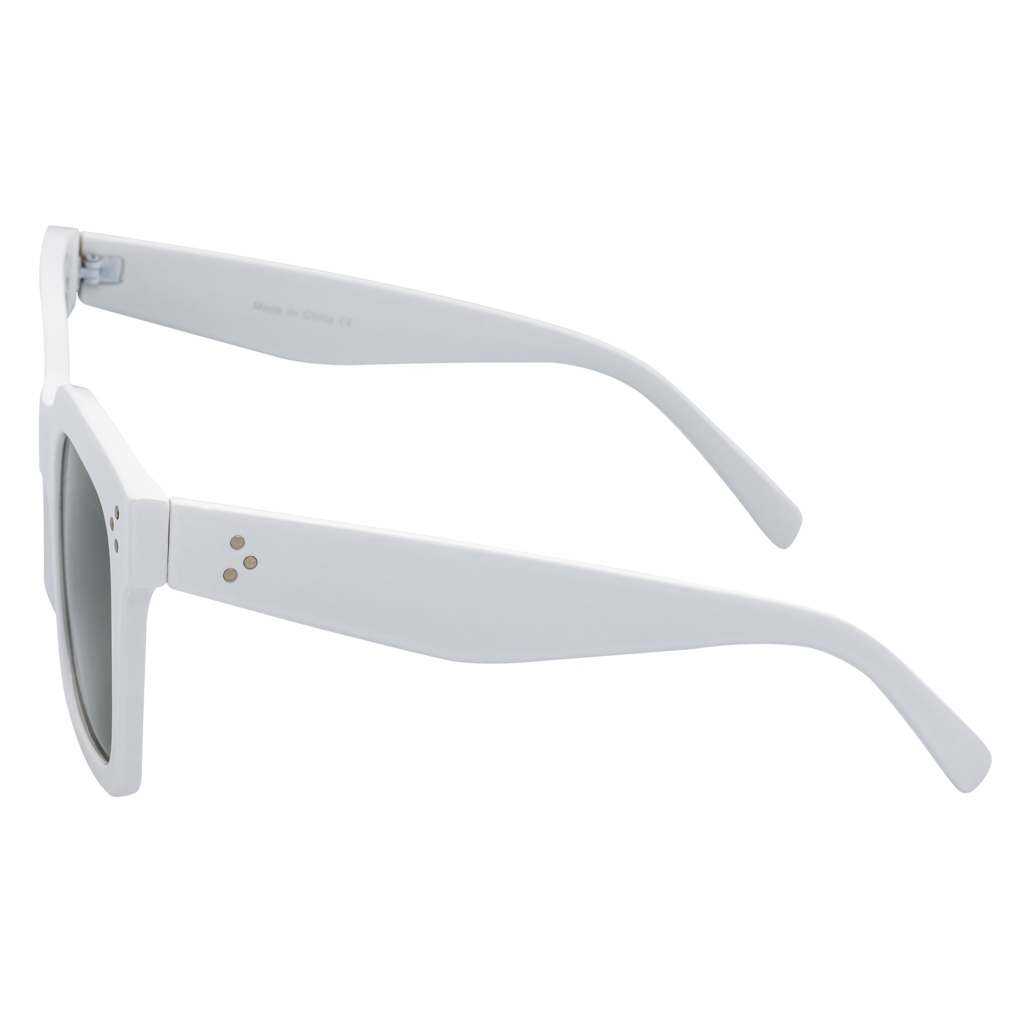LEIA - Oversize Square Horn Rimmed Sunglasses White Smoke