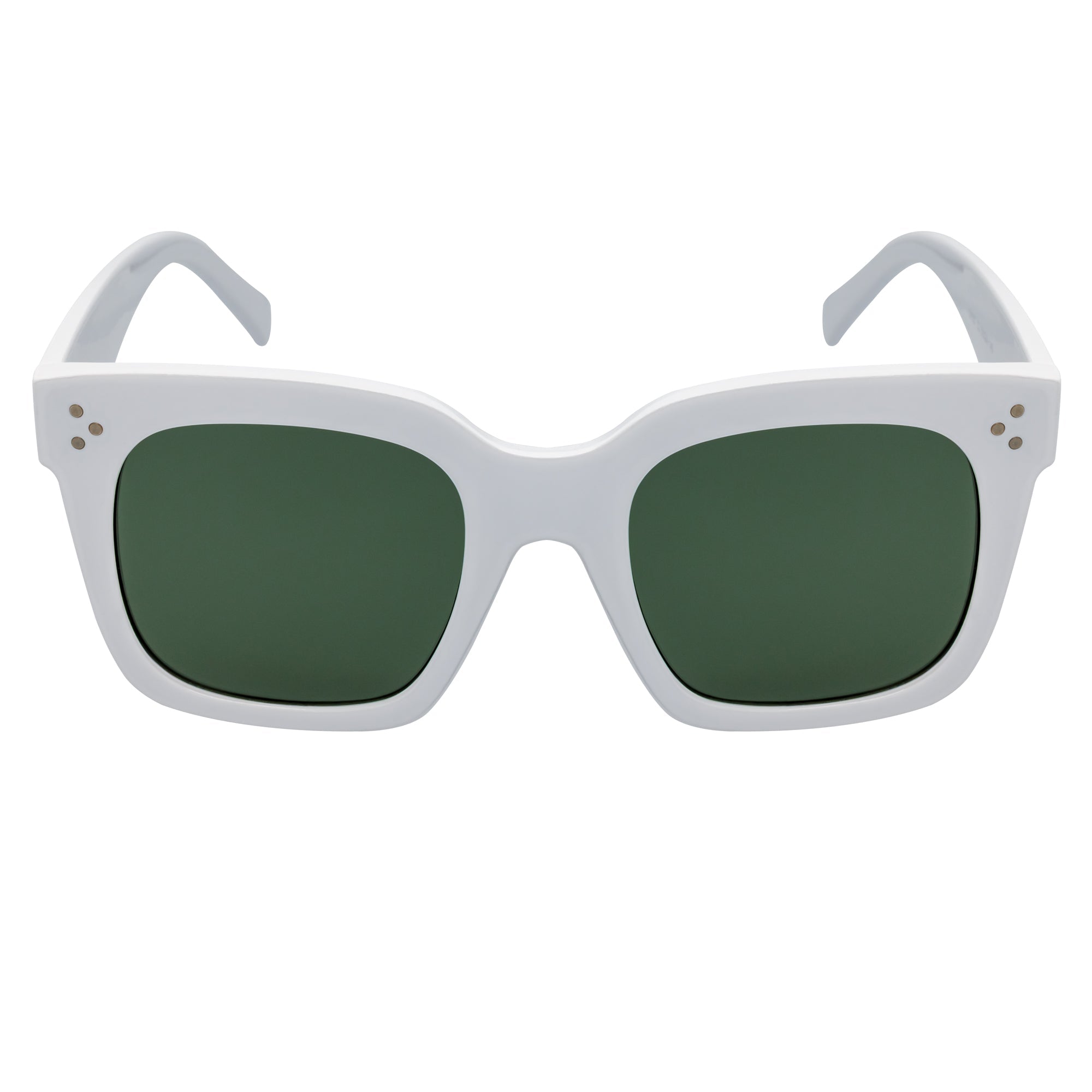 LEIA - Oversize Square Horn Rimmed Sunglasses White Smoke