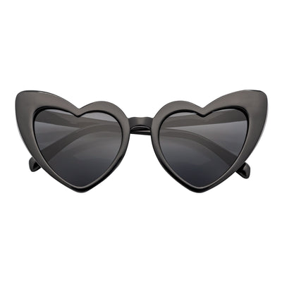 LITTLEHEART - Kids Girls Small Heart Shaped Sunglasses Black Smoke
