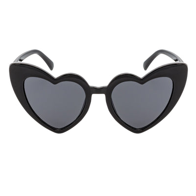 LITTLEHEART - Kids Girls Small Heart Shaped Sunglasses Black Smoke