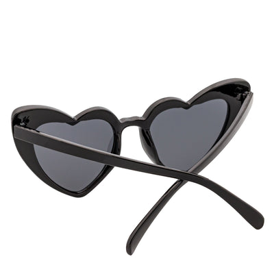 LITTLEHEART - Kids Girls Small Heart Shaped Sunglasses Black Smoke