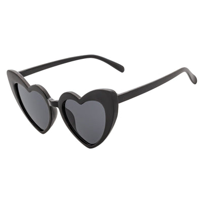 LITTLEHEART - Kids Girls Small Heart Shaped Sunglasses Black Smoke