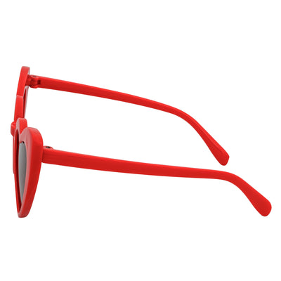 LITTLEHEART - Kids Girls Small Heart Shaped Sunglasses Red Smoke