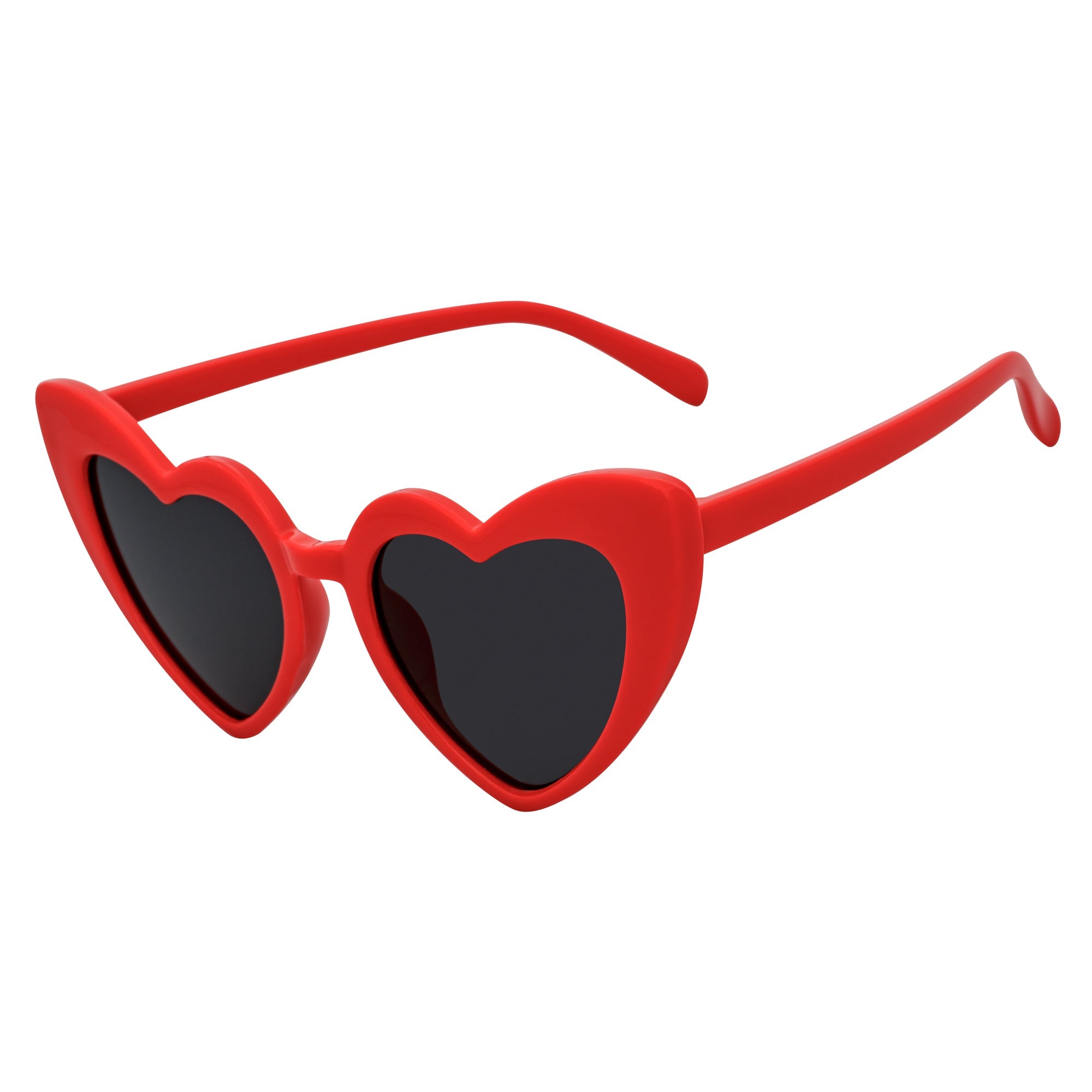 LITTLEHEART - Kids Girls Small Heart Shaped Sunglasses Red Smoke