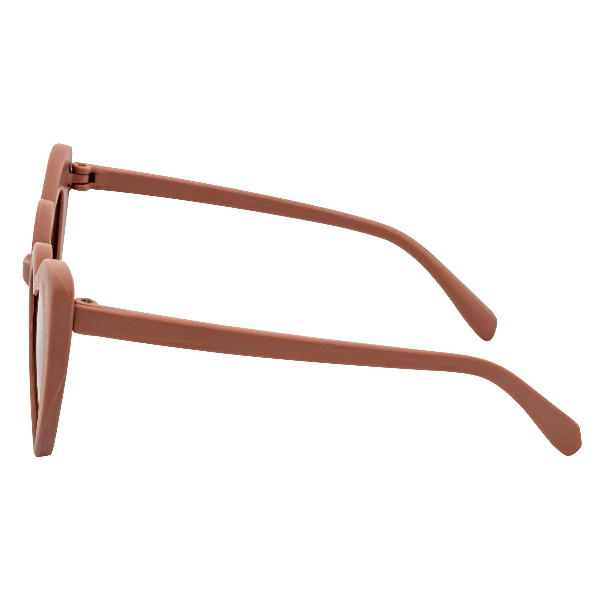 LITTLEHEART - Kids Girls Small Heart Shaped Sunglasses Taupe Brown Tint