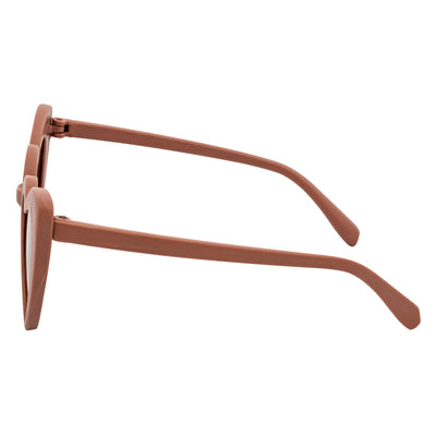 LITTLEHEART - Kids Girls Small Heart Shaped Sunglasses Taupe Brown Tint