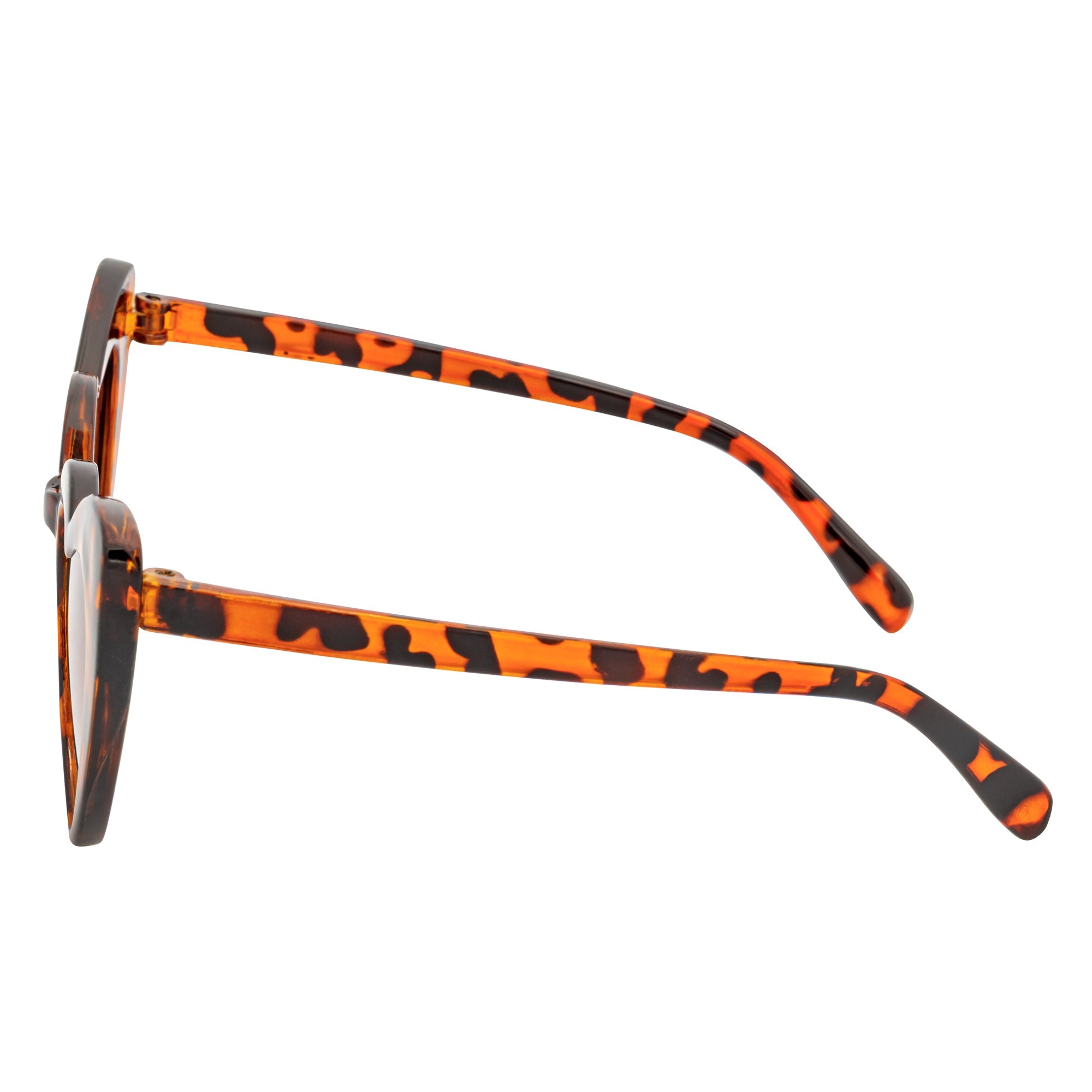 LITTLEHEART - Kids Girls Small Heart Shaped Sunglasses Tortoise Amber Lens