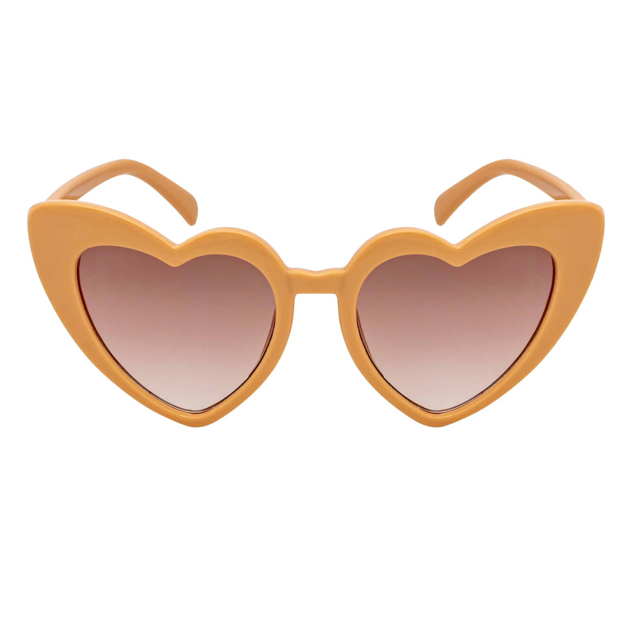 LITTLEHEART - Kids Small Heart Shaped Sunglasses Light Brown Amber Lens