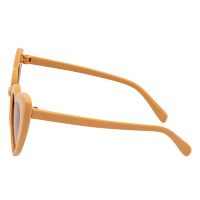 LITTLEHEART - Kids Small Heart Shaped Sunglasses Light Brown Amber Lens