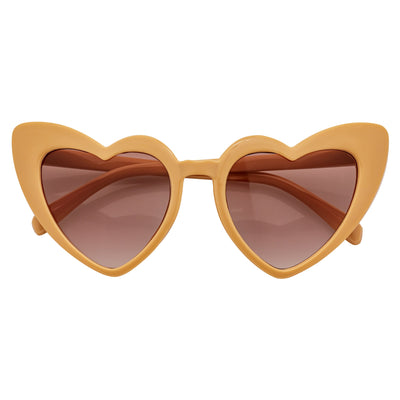 LITTLEHEART - Kids Small Heart Shaped Sunglasses Light Brown Amber Lens