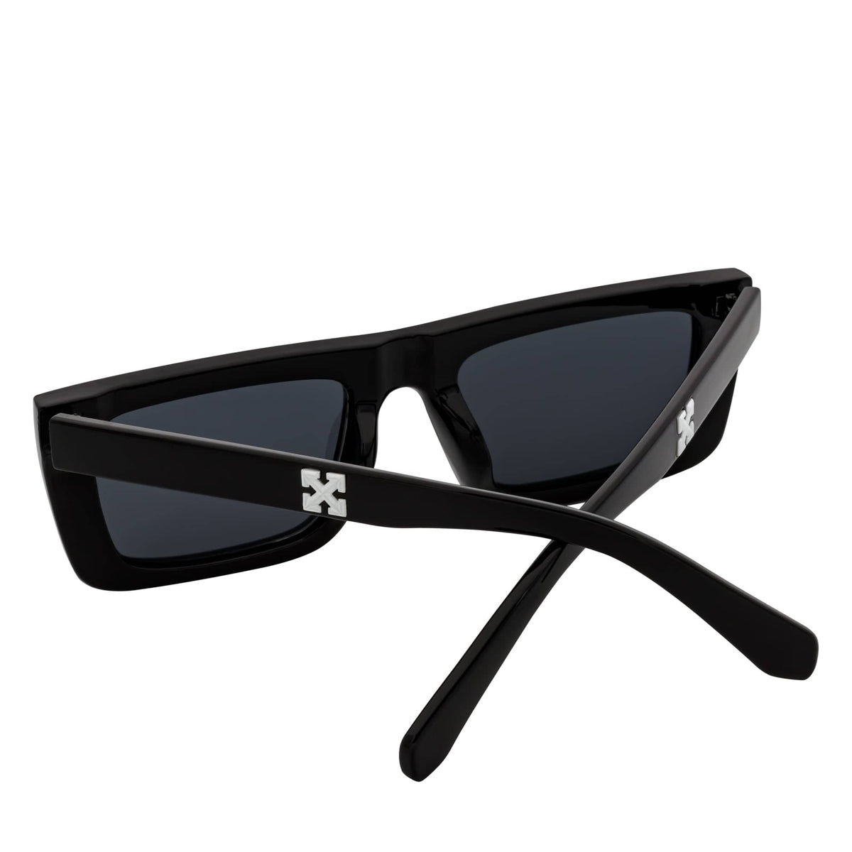 LOWKEY - Small Flat Top Rectangle Square Frame Sunglasses Black Smoke